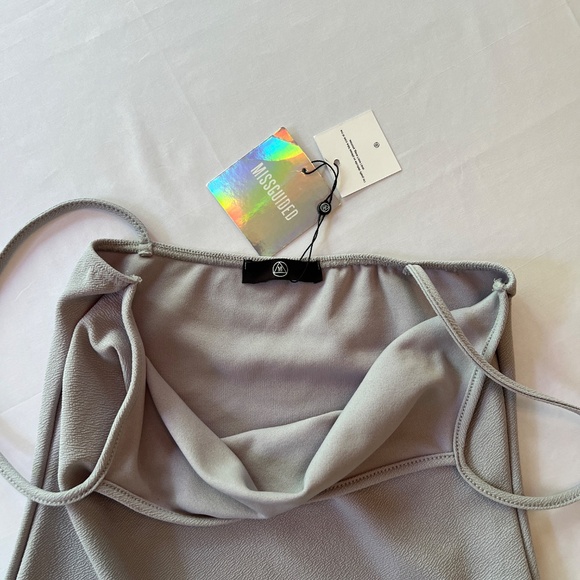 Missguided Women's Body-con Midi Dress Ice Gray Sz US10 - Picture 6 of 7